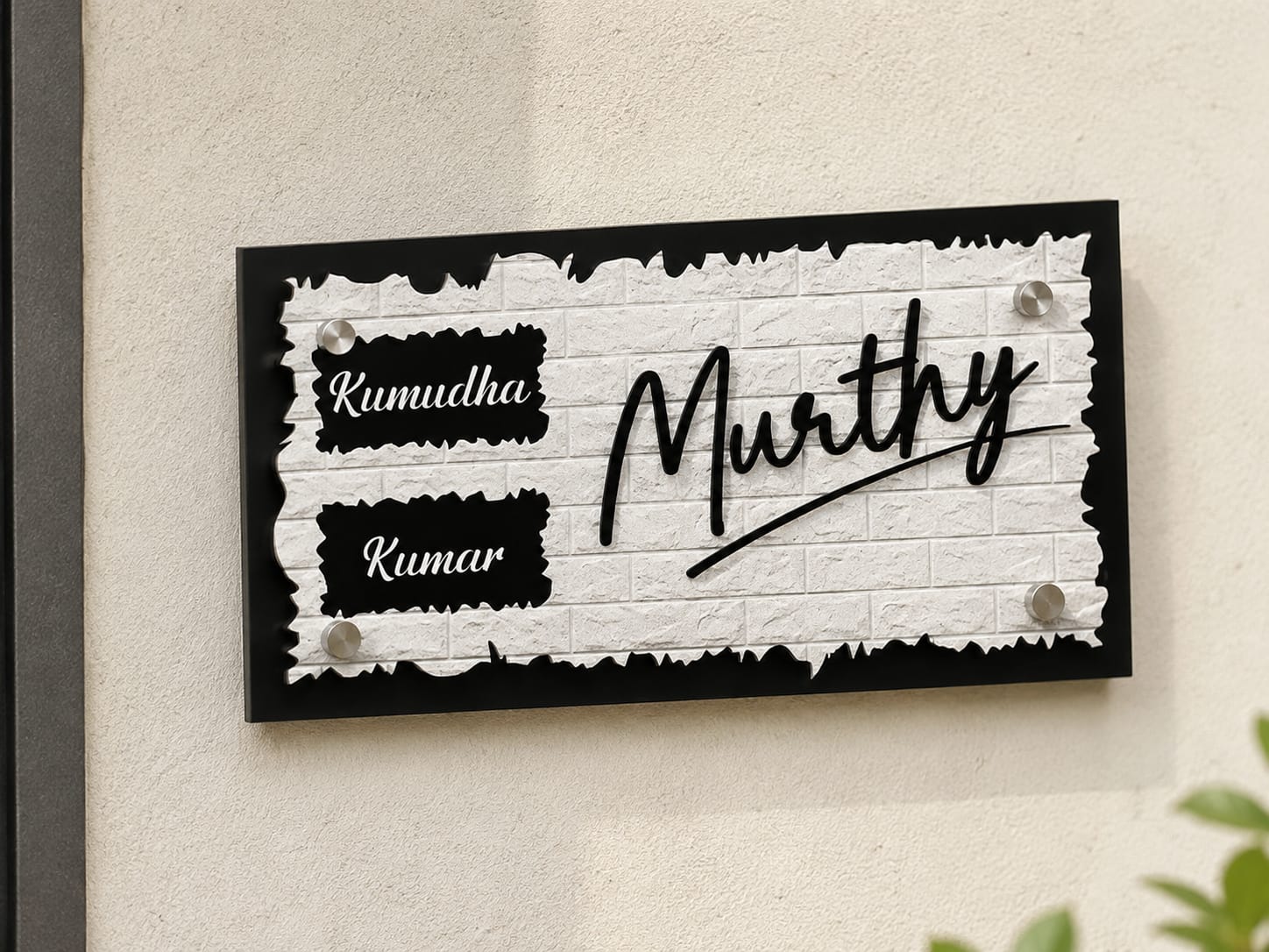 Brick Effect Laminated Base with 3D Acrylic Letters