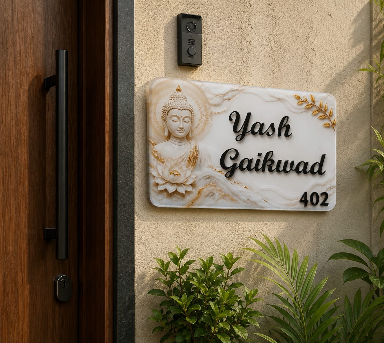 Buddha Marble Acrylic Nameplate
