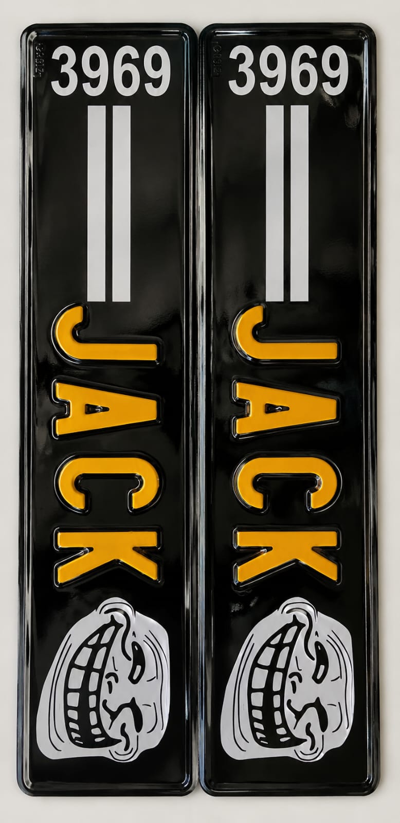 "3969 JACK" Meme Embossed Number Plate