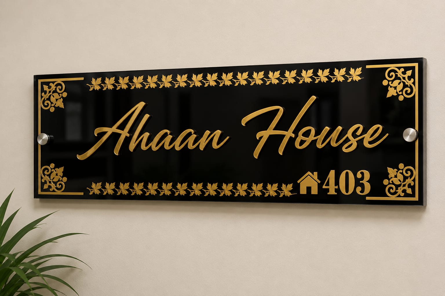 Royal Gold Laser Engraved Acrylic Name Plate